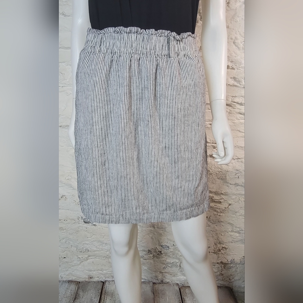 J. Crew Black and White Striped Pencil Skirt Small